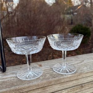 Waterford Crystal Lismore Dessert/ Champagne Coupe Glasses Set Of Three Ht 4.25”